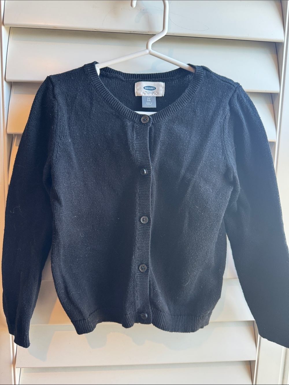 Old Navy Black Kids Button-Front Crewneck Cardigan